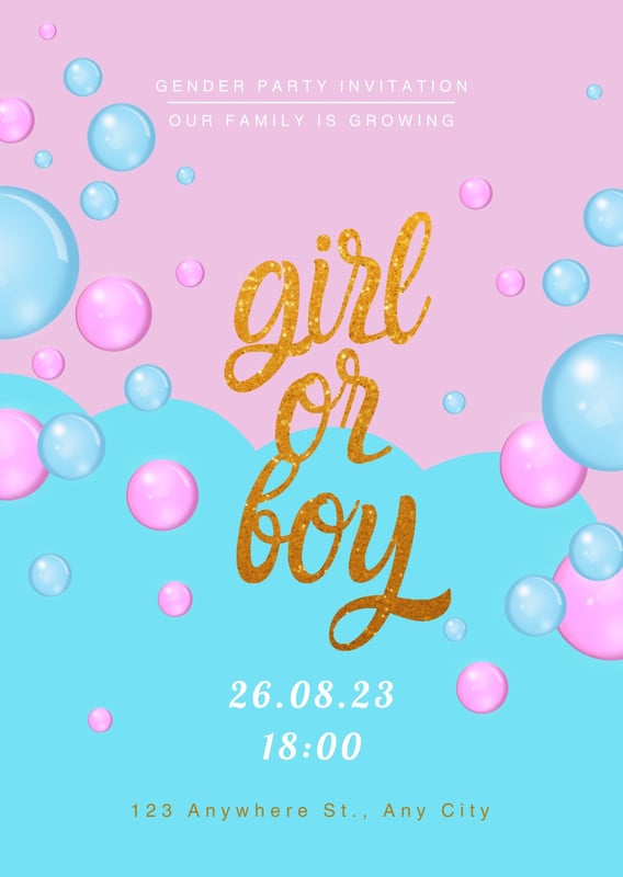 Free Printable Gender Reveal Announcement Templates Canva 6827