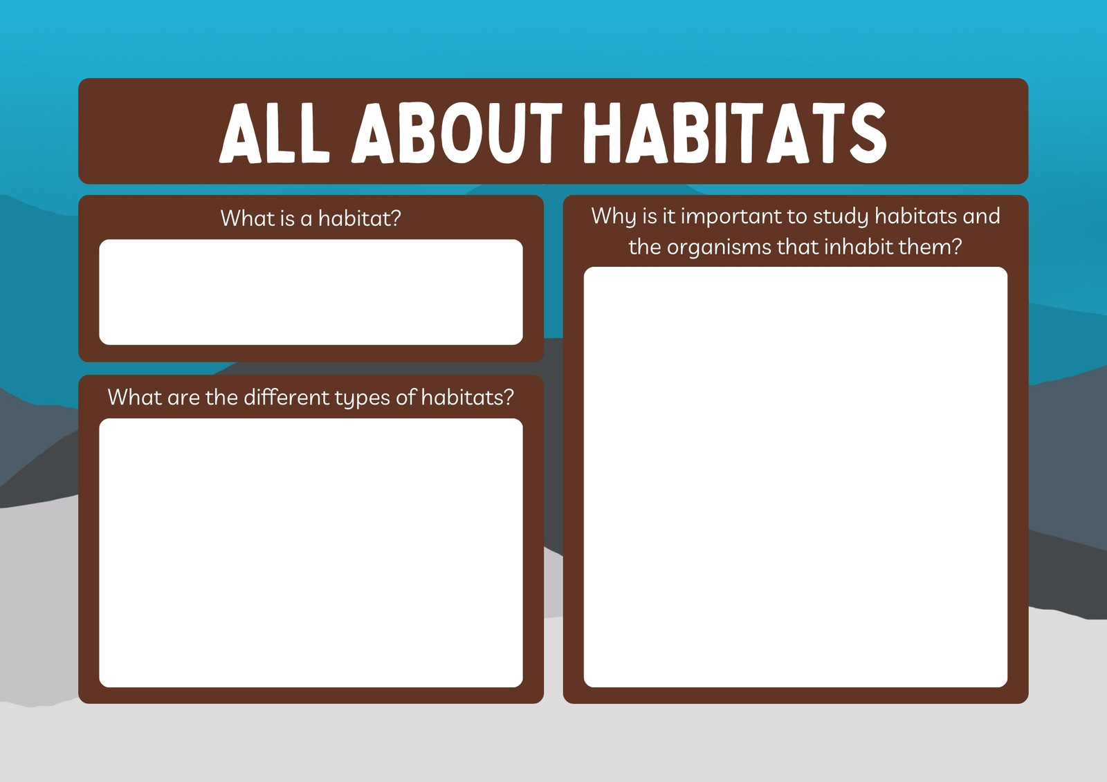 Animal Habitats Graphic Organizer  Graphic organizers, Animal habitats,  Kindergarten science