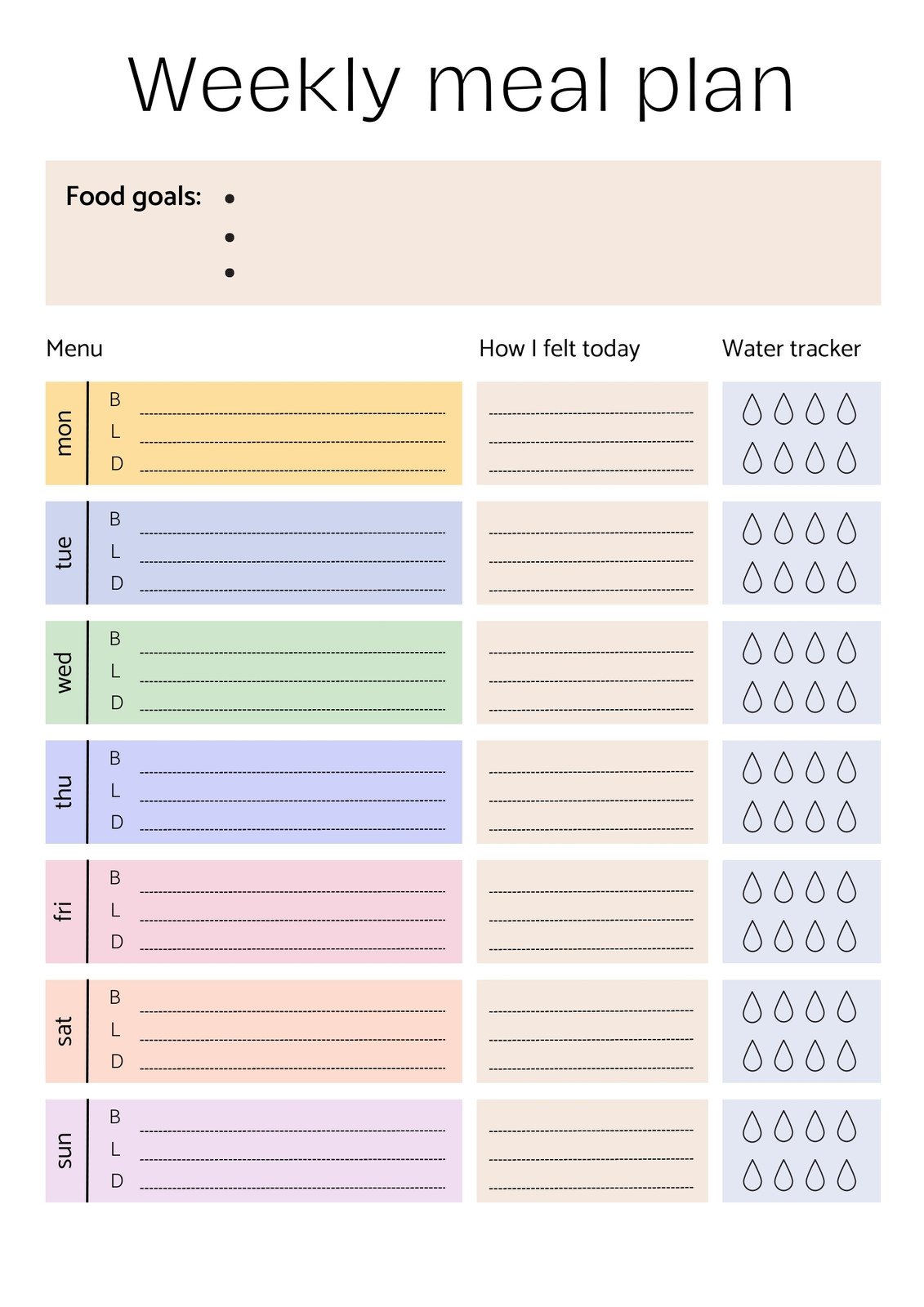 Free Meal Planning Templates, PDF