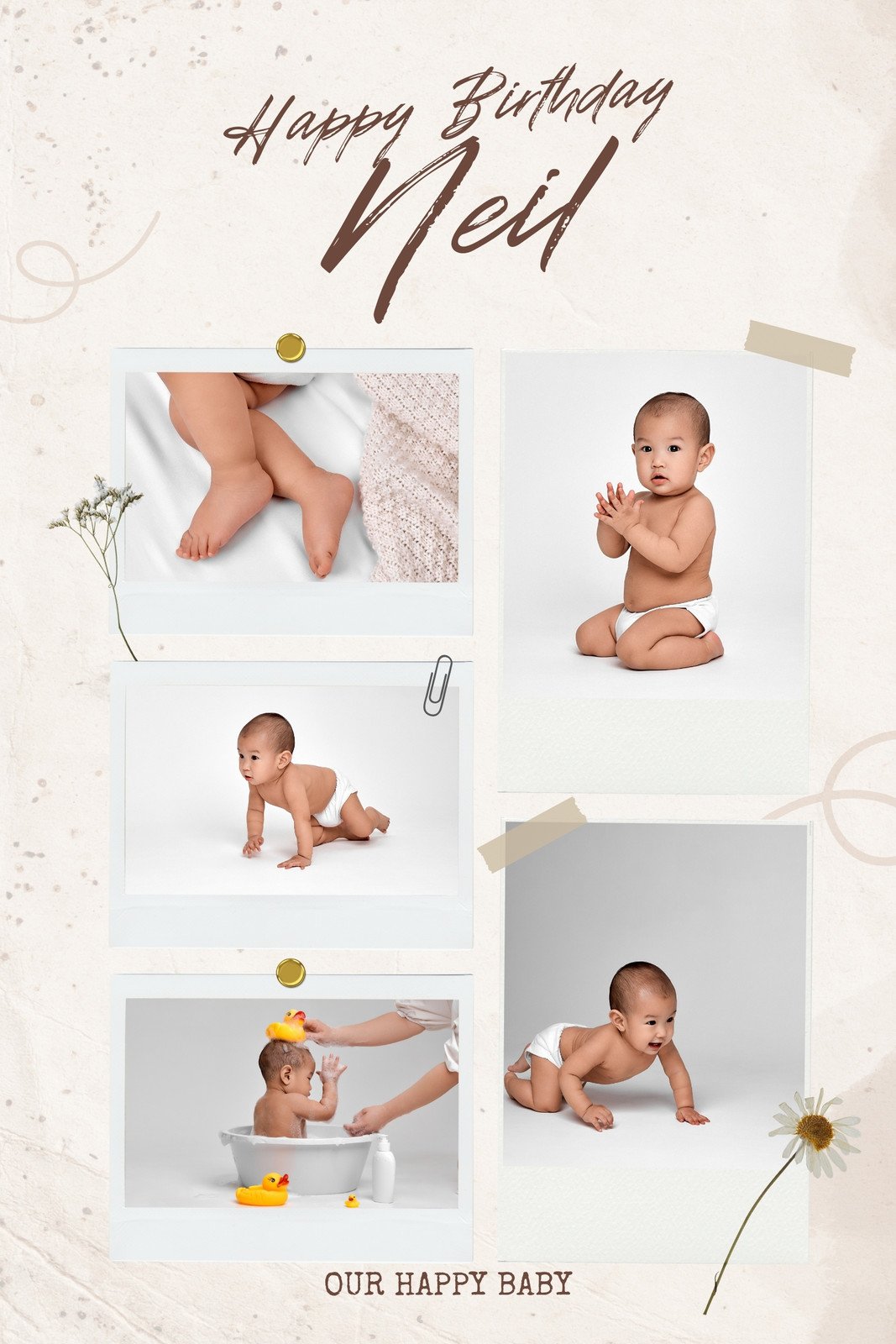 Page 2 - Free and customizable baby photo collage templates