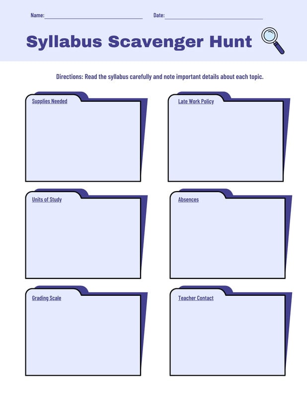 Free and customizable scavenger hunt templates