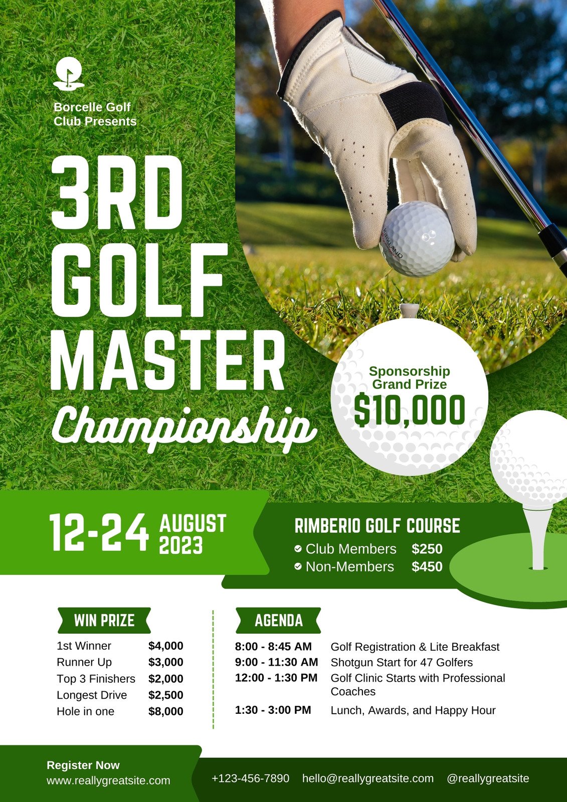 Free customizable golf tournament flyer templates