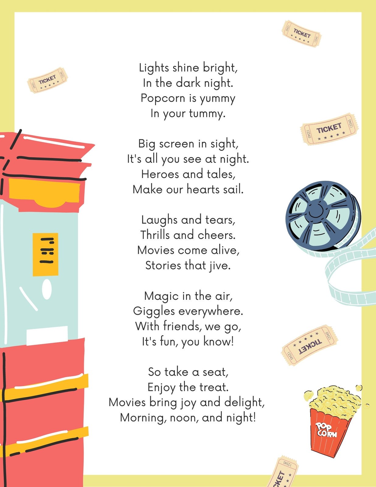Understanding Poetry Worksheet in a Yellow and Greyscale Illustrated Style