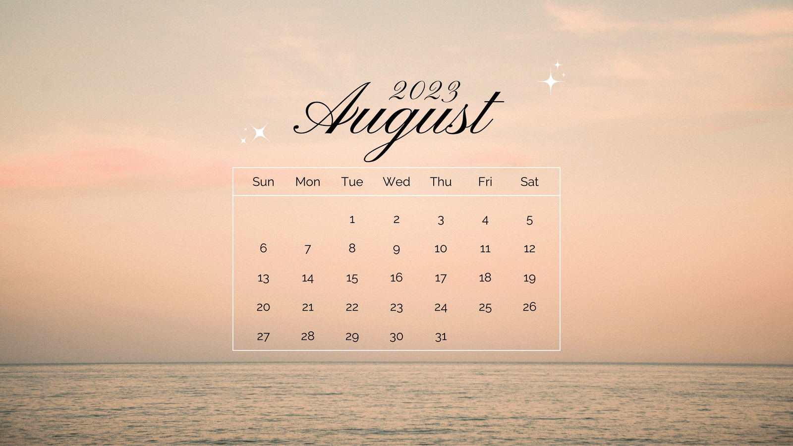 August 2023 Calendar Desktop Wallpaper  EntheosWeb
