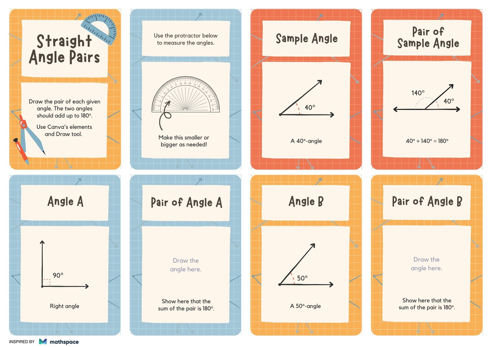 Flashcard of a Straight angle