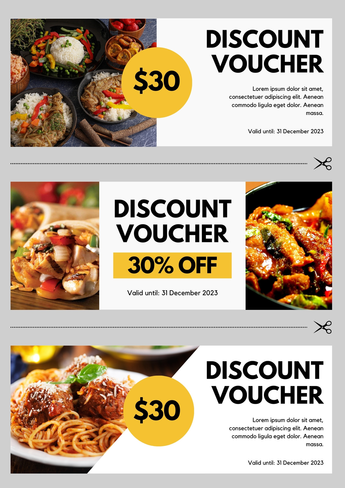 Discounted food takeout coupons