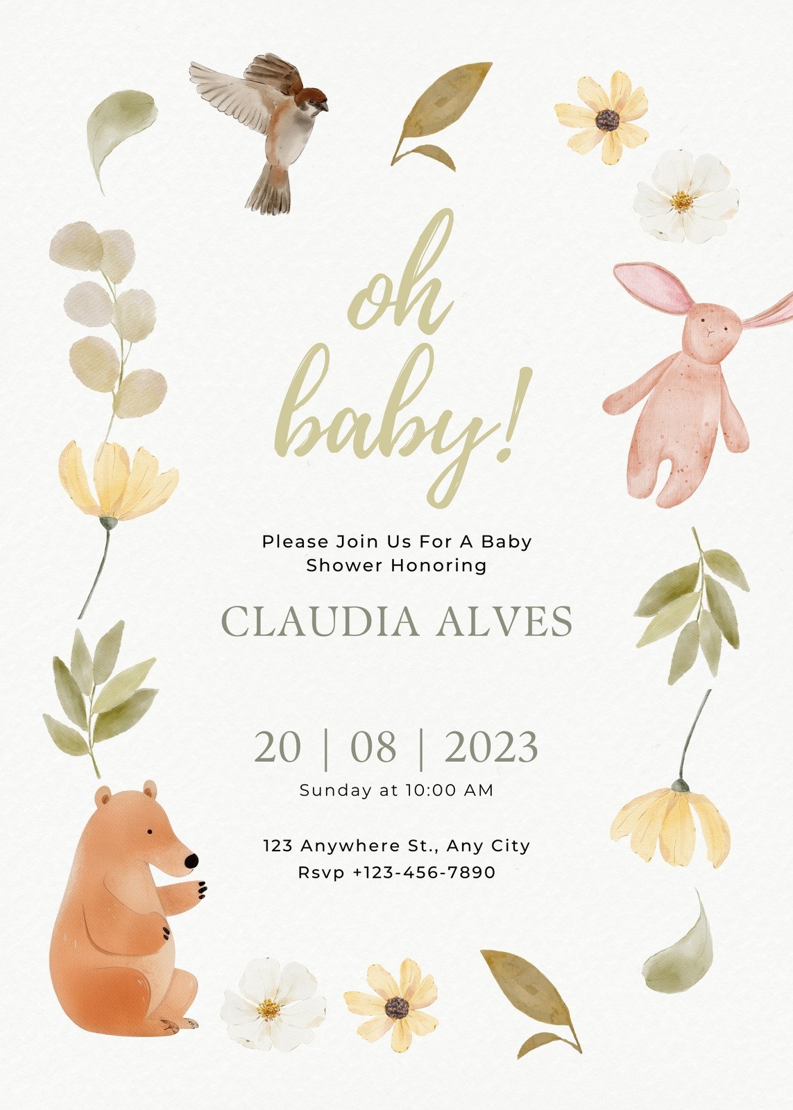 free, custom printable baby shower invitation templates | canva