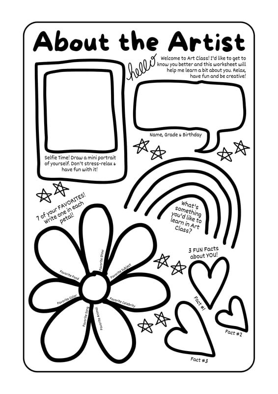 All About Me Worksheet First Day Of School Activity Worksheet