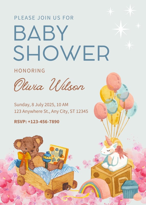Free custom printable baby birthday invitation templates | Canva