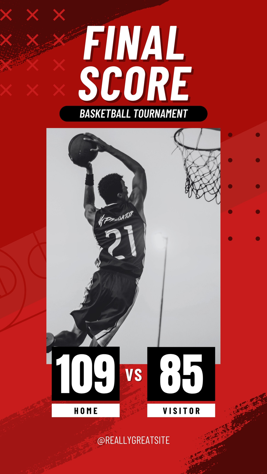 Basketball Game Result Template - Kickly