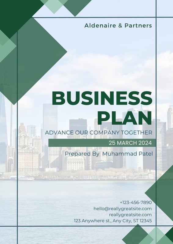examples of business plan cover pages