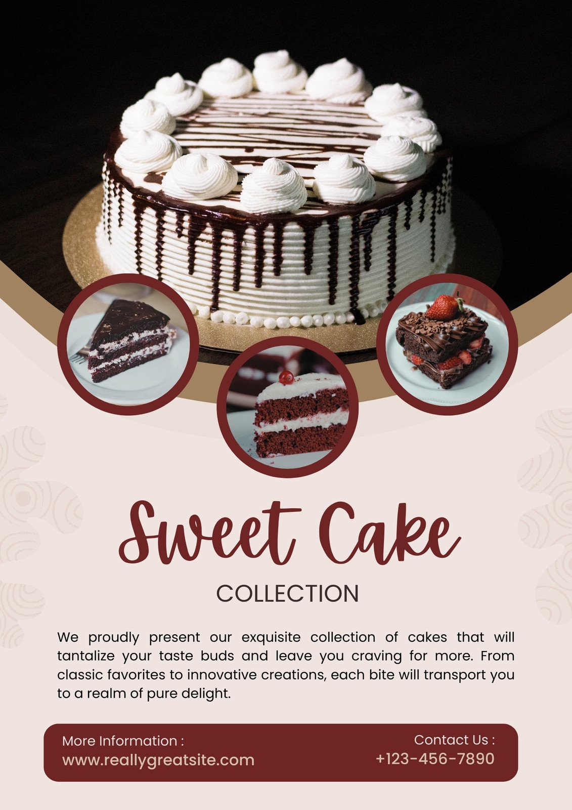 Bakery Ad with Wedding Cake Illustration Online Pinterest Graphic Template  - VistaCreate