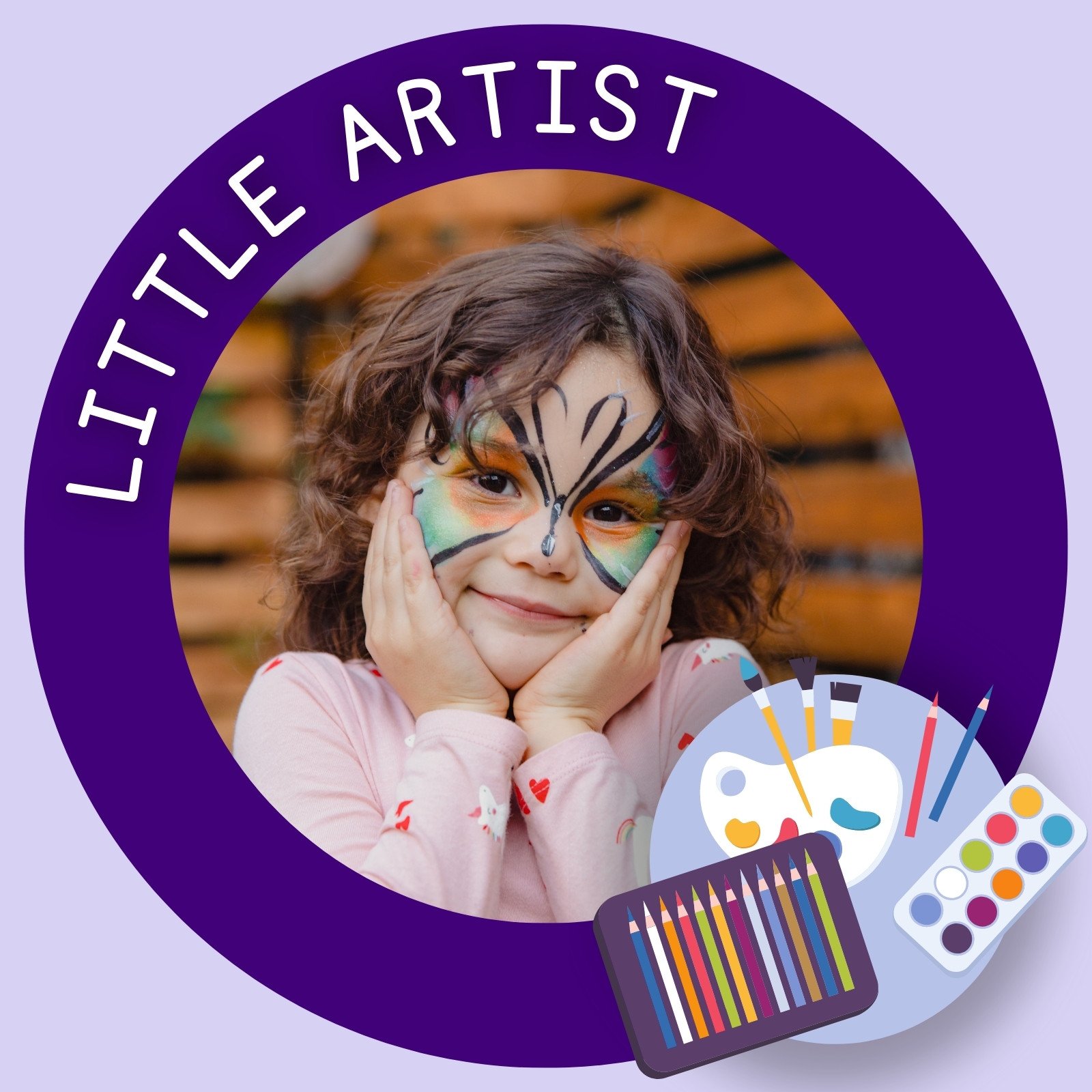 Purple Kids Artist Facebook Profile Frame