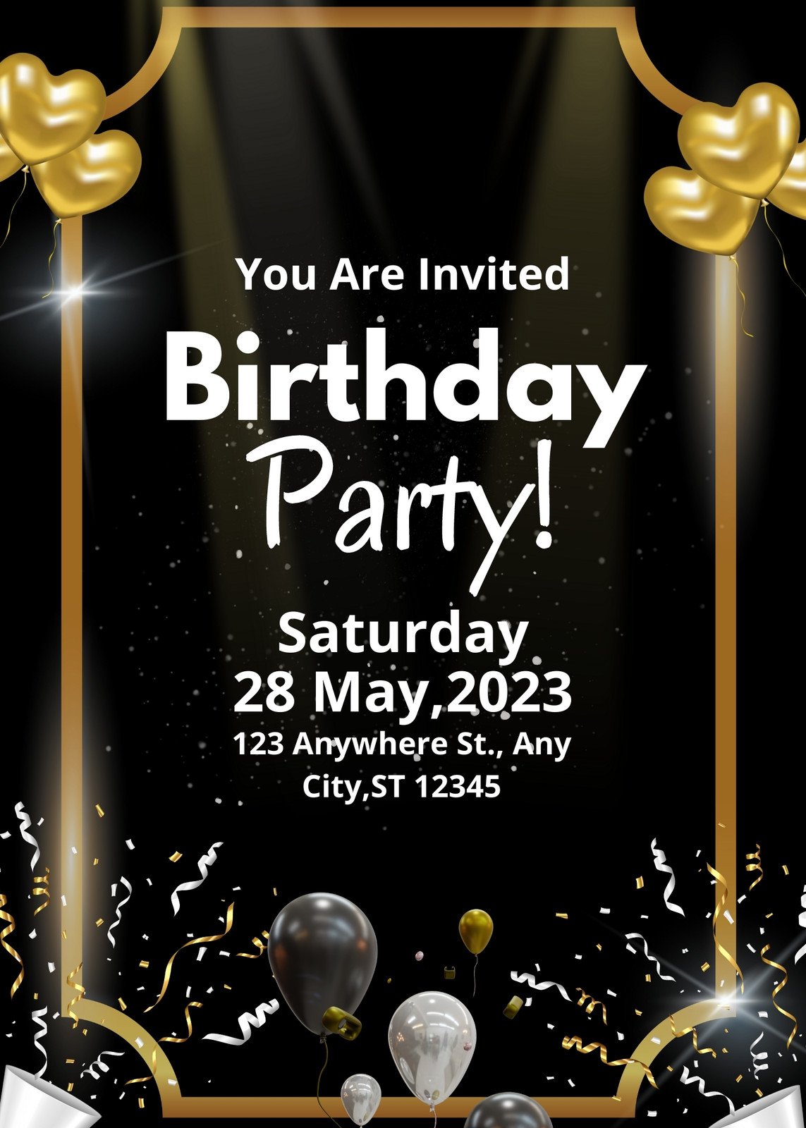 You can easily create your happy birthday invitation card with birthday bo…   Happy birthday invitation card, Create birthday invitations, Free  birthday invitations