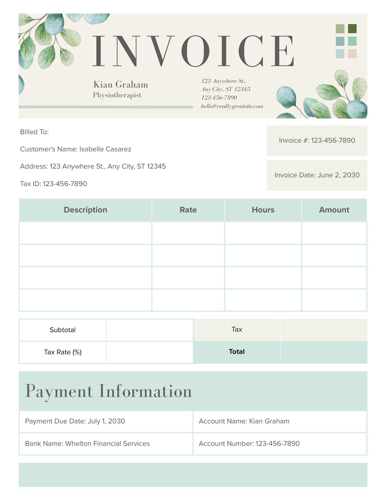 Bakery Invoice Template | Invoice template, Invoice template word, Receipt  template