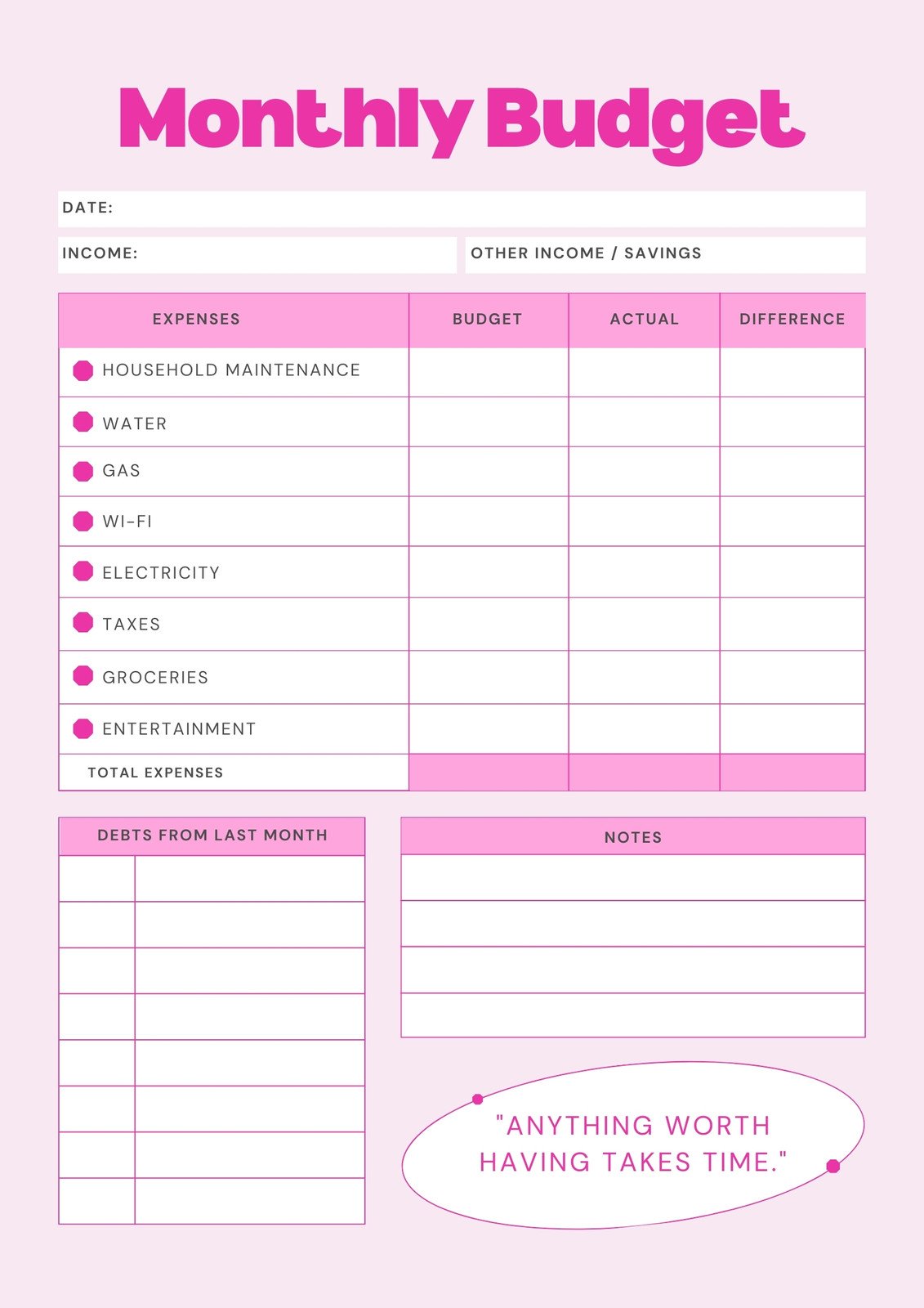Peachy Monthly Budget Planner, Financial Planning,budget Binder,finance  Planner Printable, Monthly Budget,finance Binder,biweekly Budget 