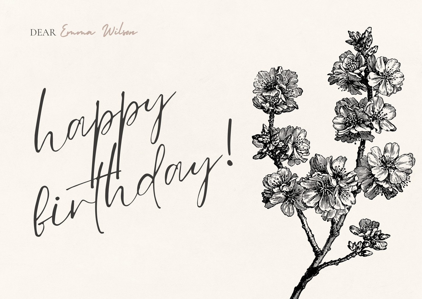 Floral Illustration Happy Anniversary Card