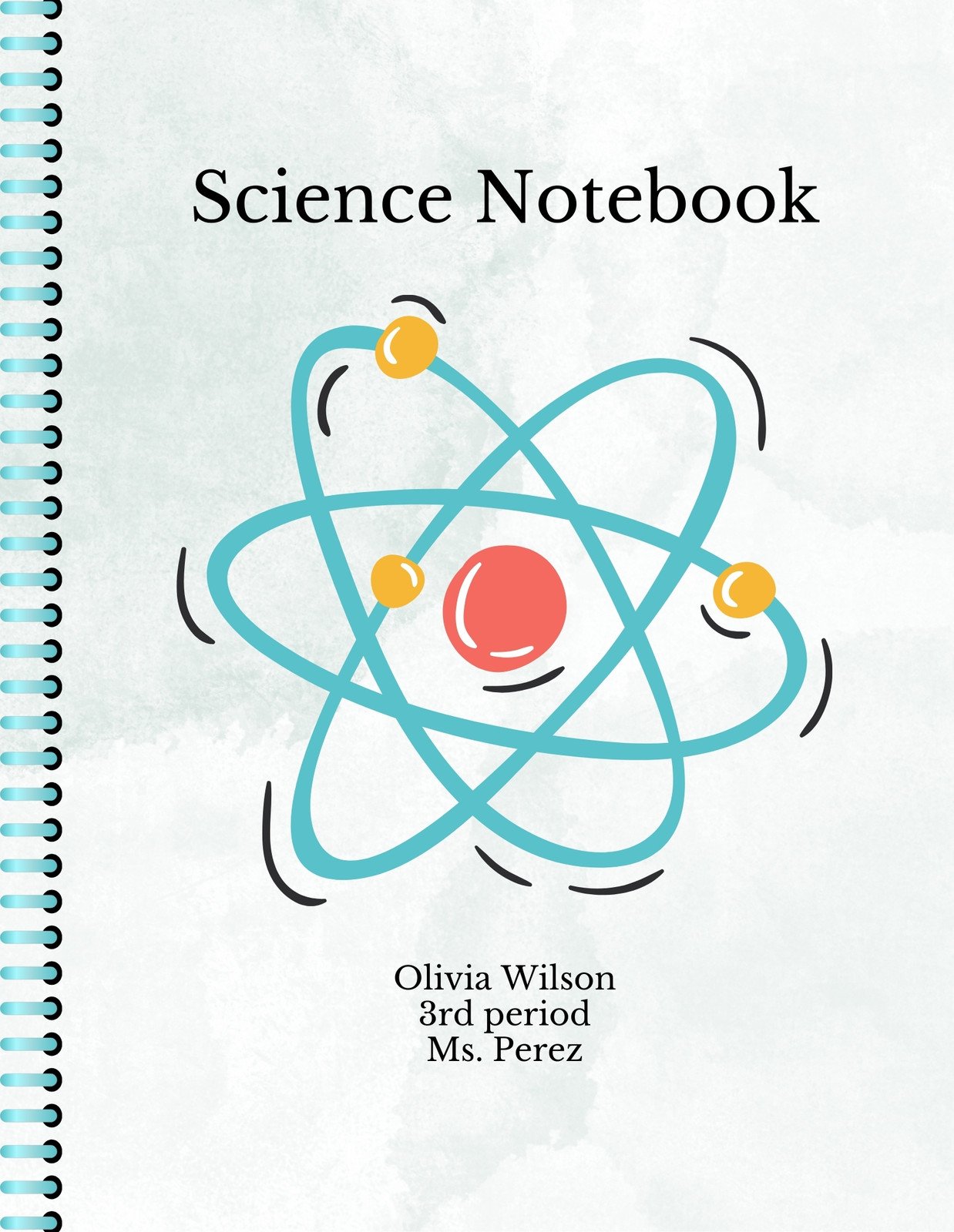 cute science binder covers