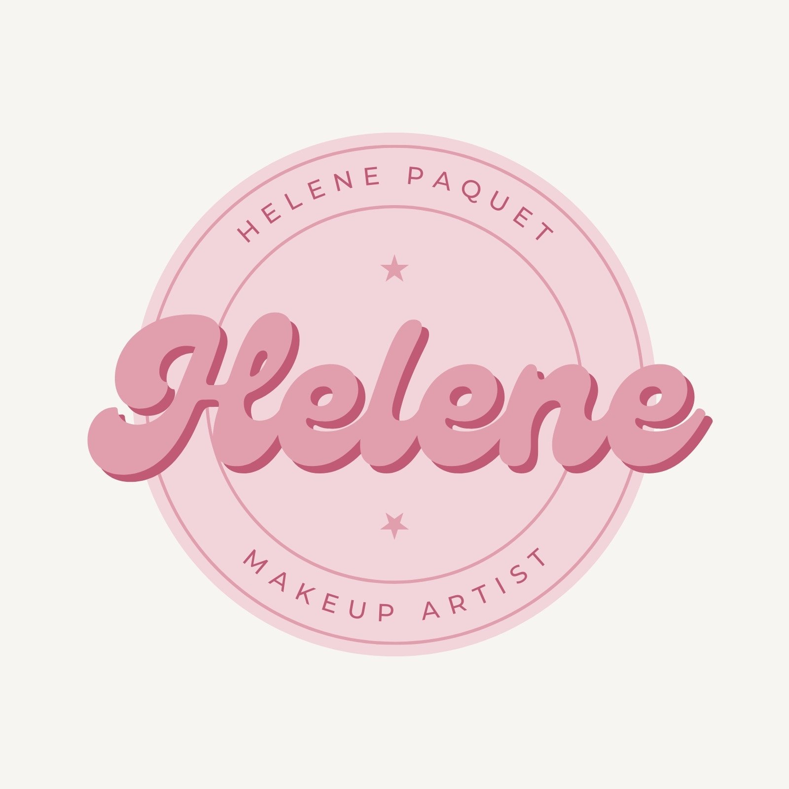 Pink Bold Retro Aesthetic Makeup Artist Circle Logo