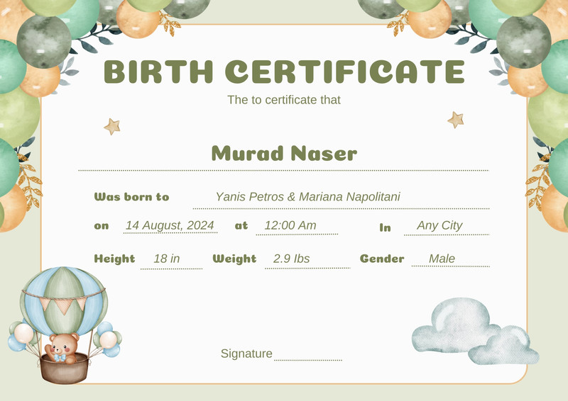 Indonesia Birth Certificate Template in 2023  Birth certificate template,  Birth certificate, Family information