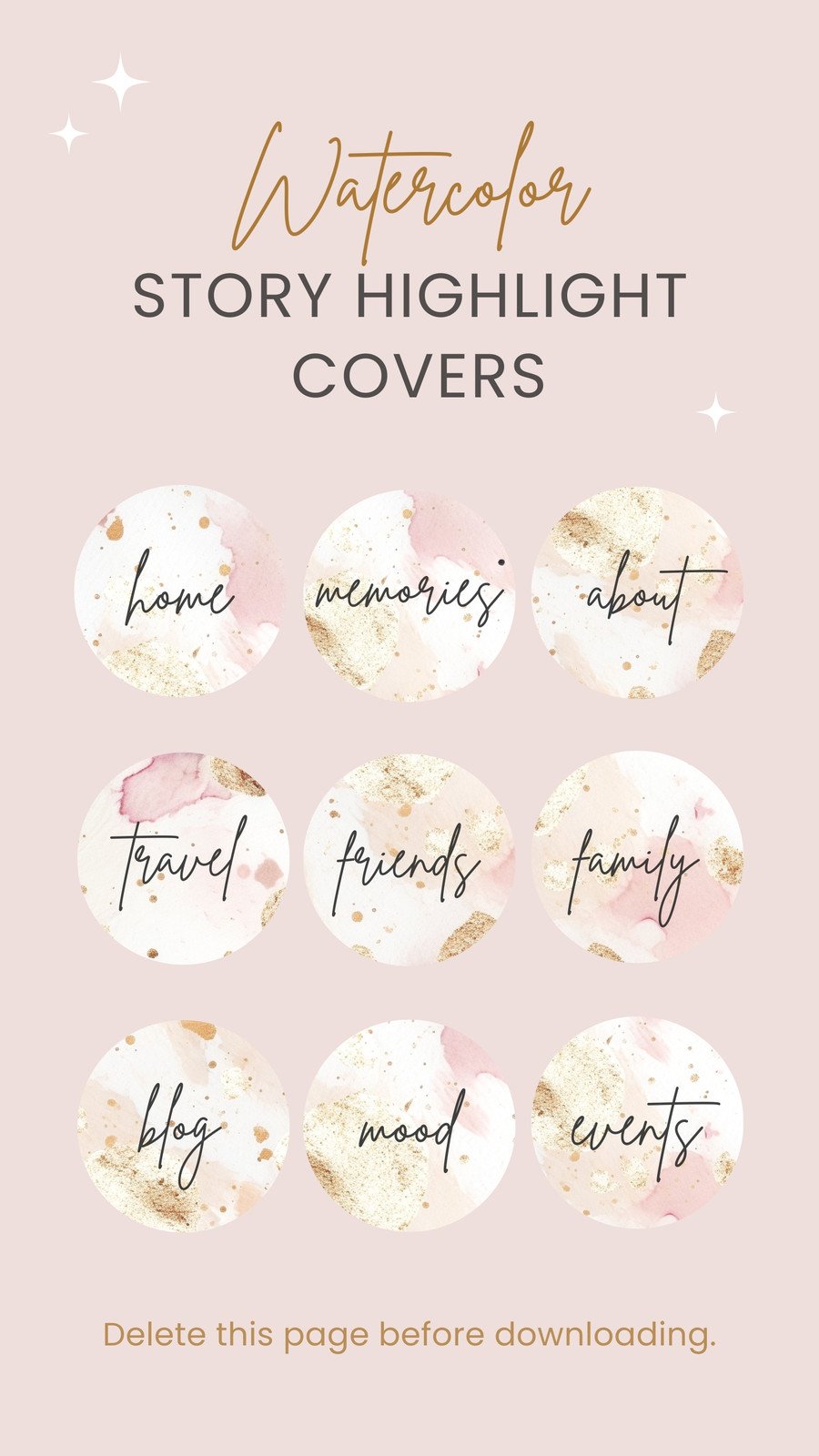 Free custom Instagram Story Highlight cover templates