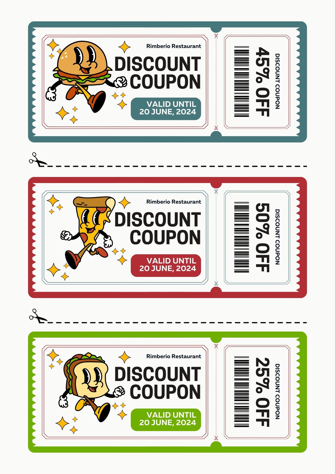 Discounted restaurant coupons