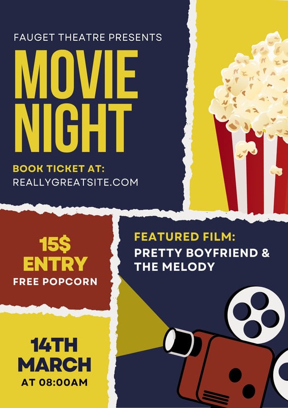 Free customizable movie night poster templates | Canva