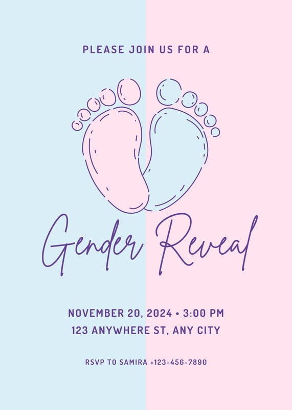 Free custom printable gender reveal invitation templates