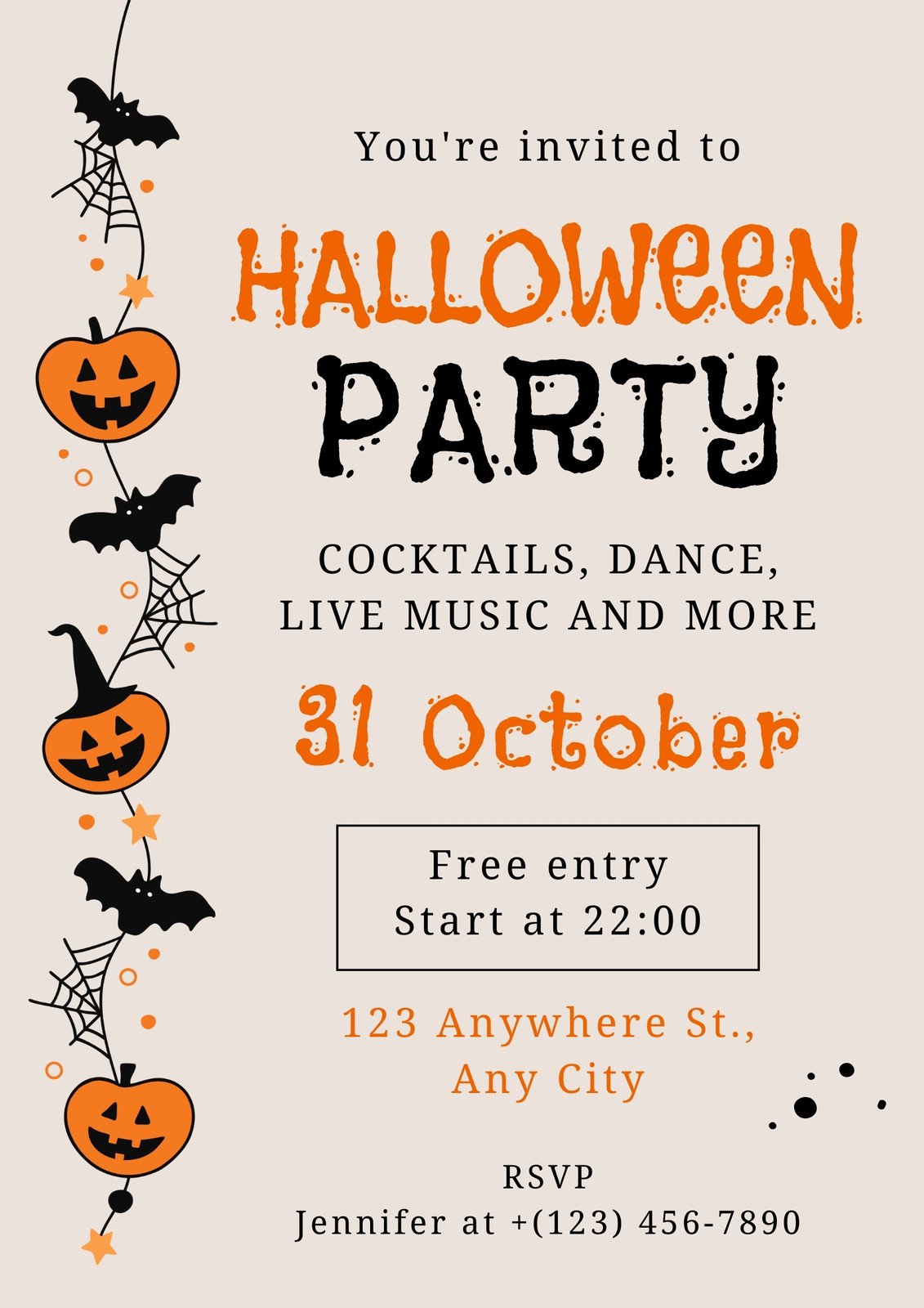 halloween dance flyer templates