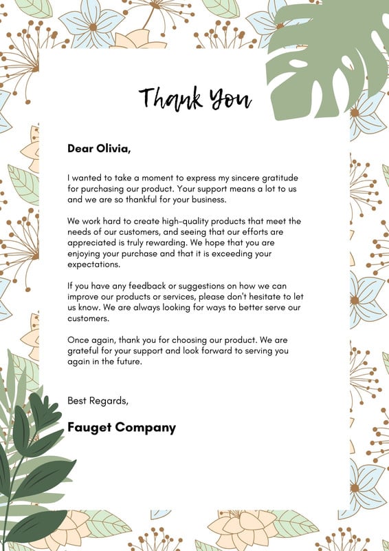 Page 2 - Free and printable thank you letter templates | Canva
