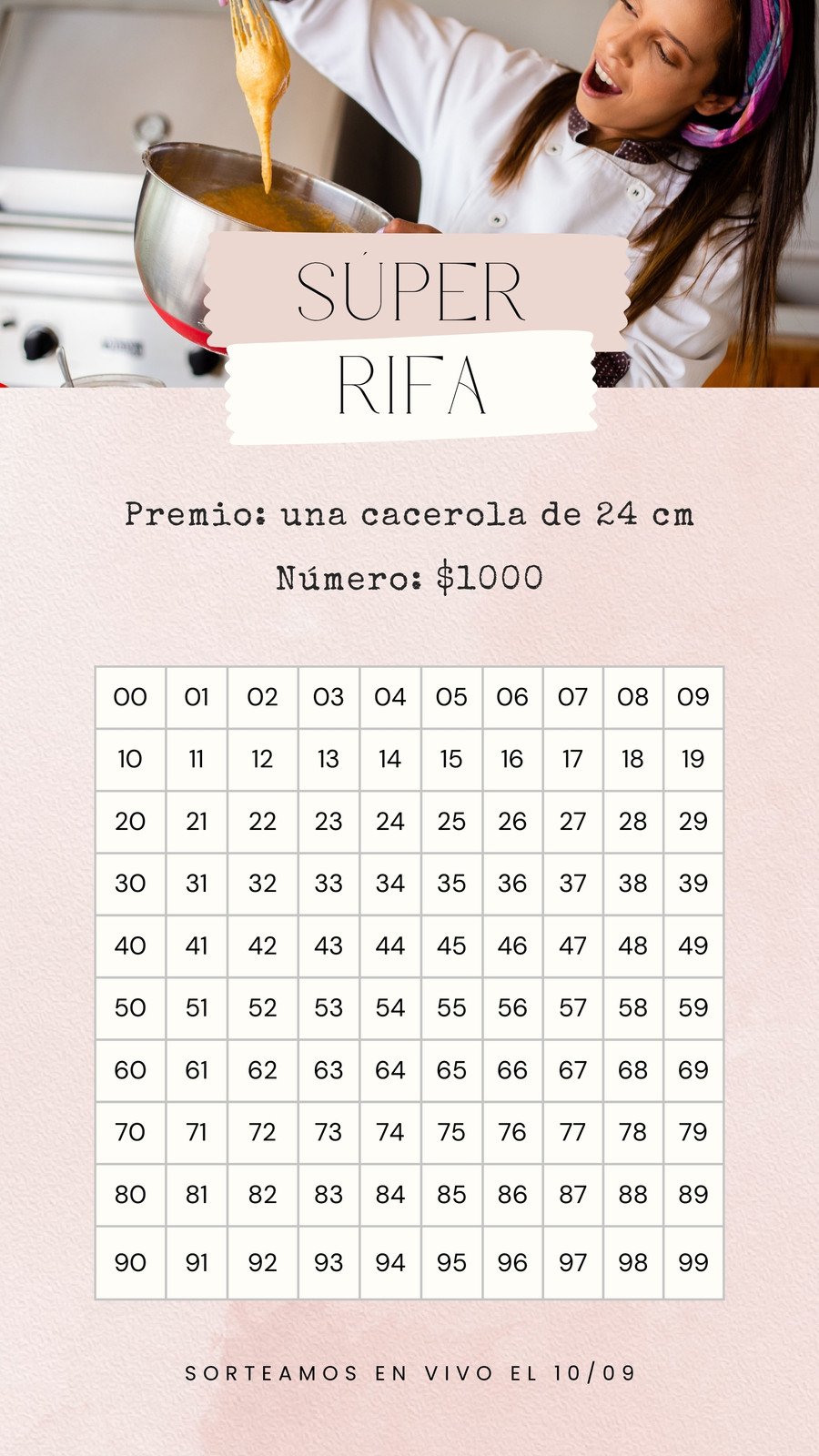 Cartel Rifa 100 Numeros Explorá plantillas de numeros personalizables gratis - Canva
