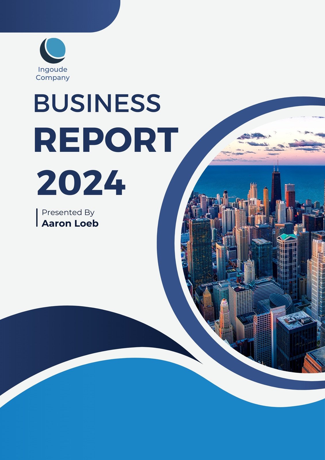 Blue and White Professional Modern Business Report Cover Page