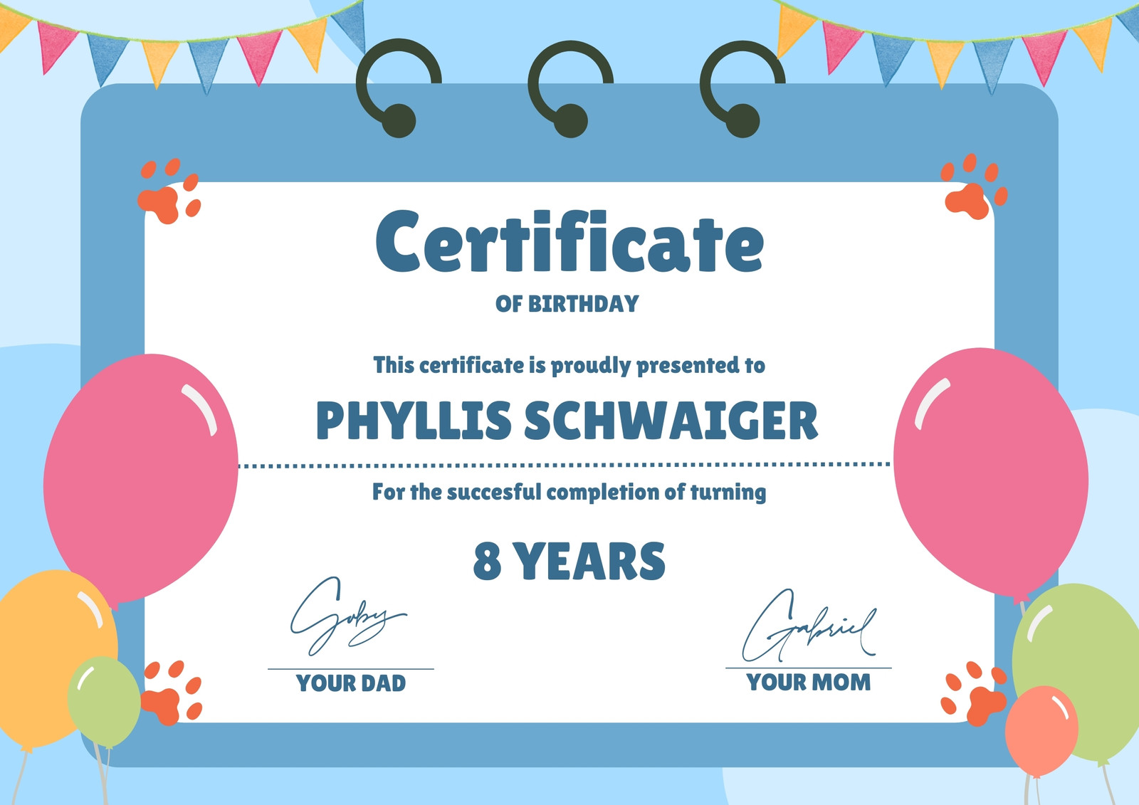 birthday certificate templates free printable