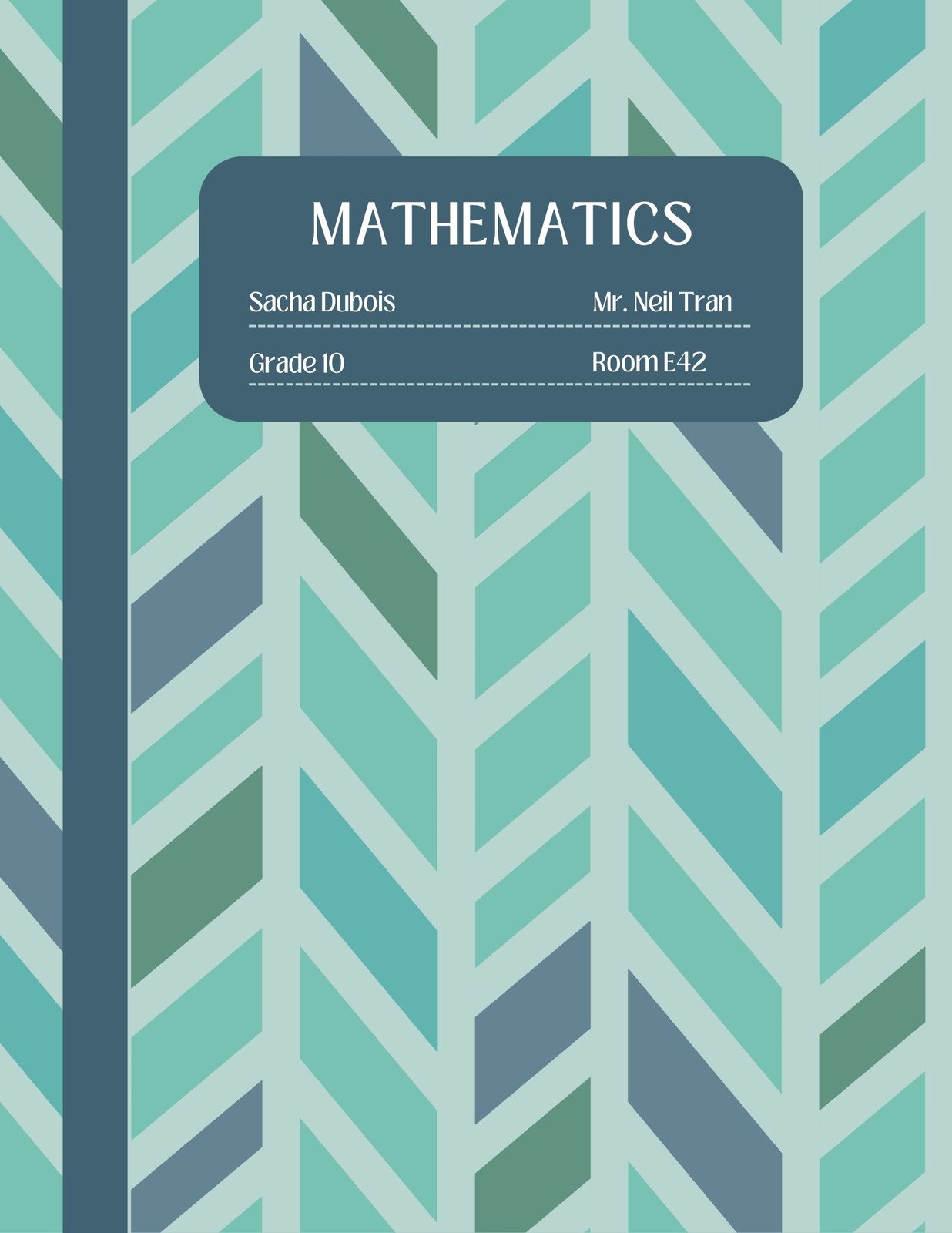 math notebook cover