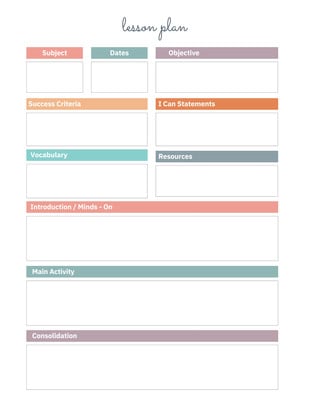 Lesson plan templates you can customize for free | Canva