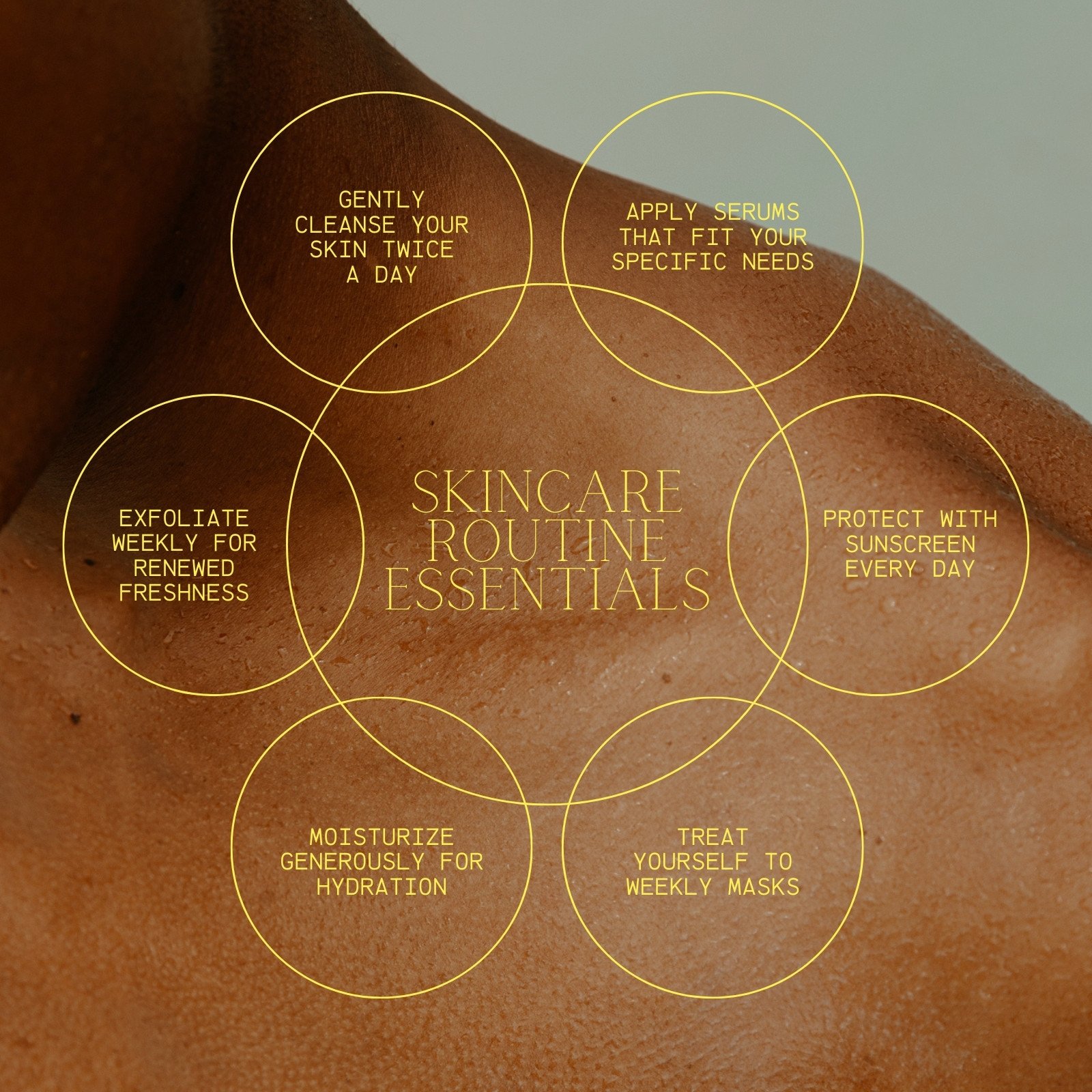 Yellow Simple Aesthetic Skincare Tips Infographic Instagram Post