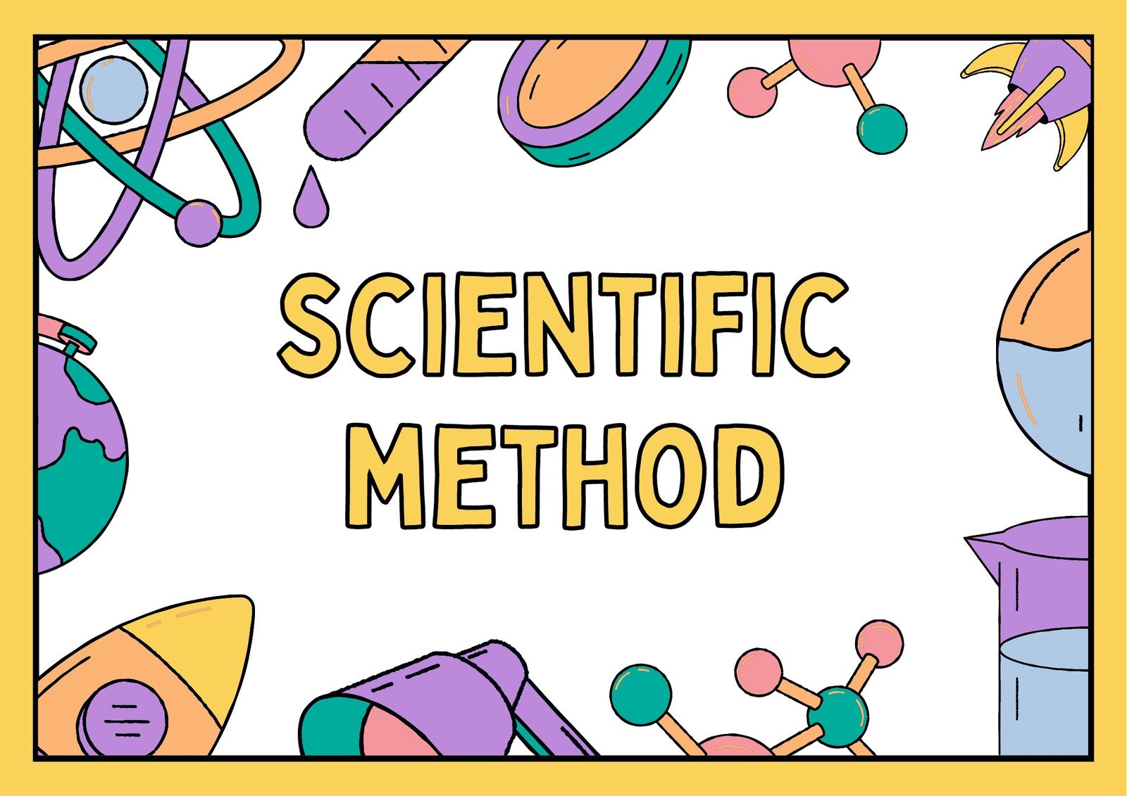 Scientific Method Science Posters Colourful Lined Illustrations