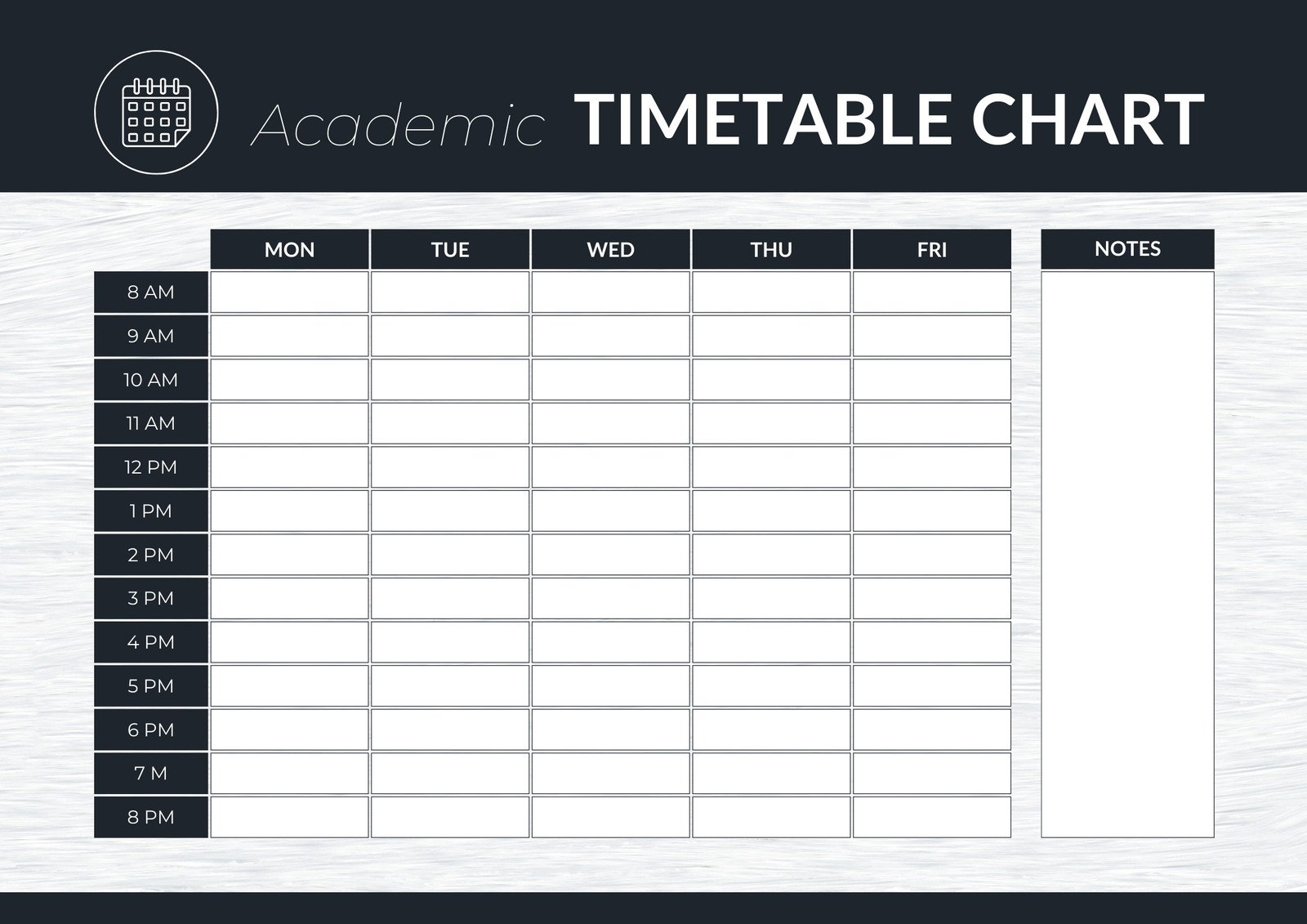 Class Schedule in Blue and White Simple Style