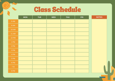 Page 11 Free printable class schedule templates to customize Canva