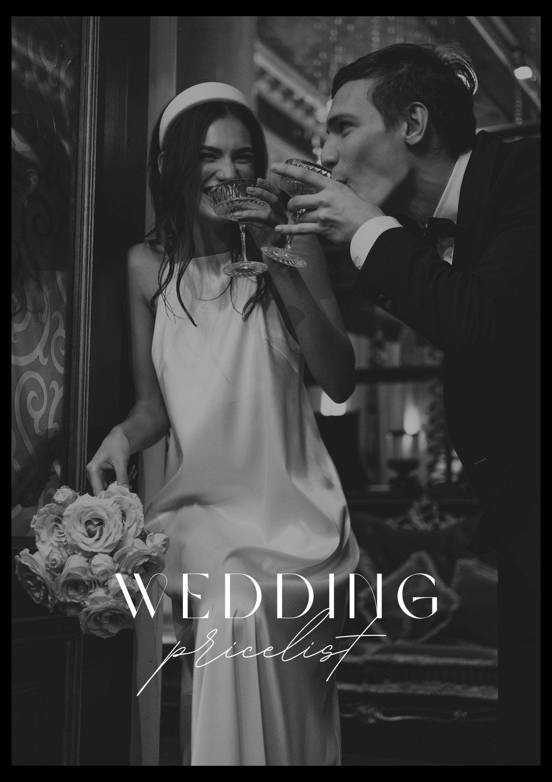 Black and White Wedding Photographer Pricelist Flyer