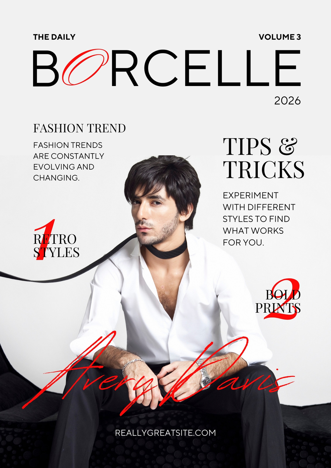 Free, printable, editable fashion magazine cover templates