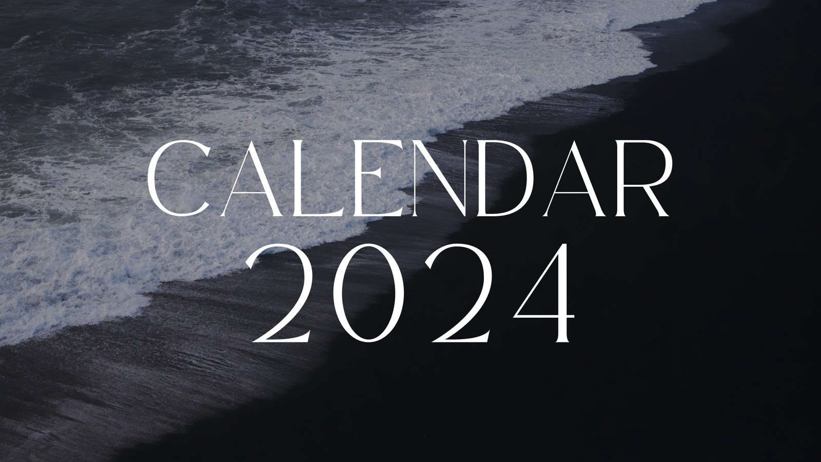 Black Modern Elegant 2024 Monthly Calendar