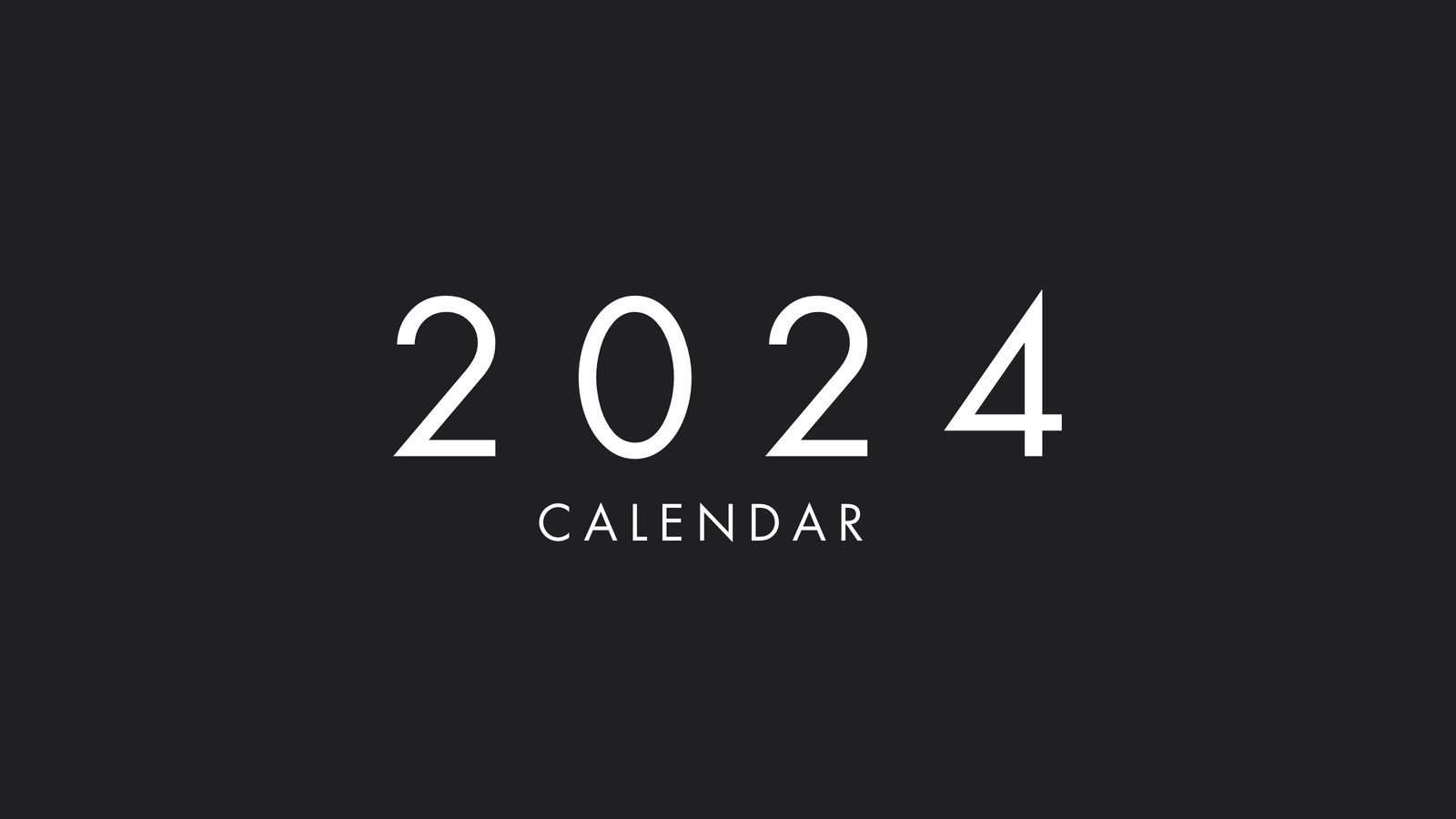 Black and White  Modern 2024 Monthly Calendar