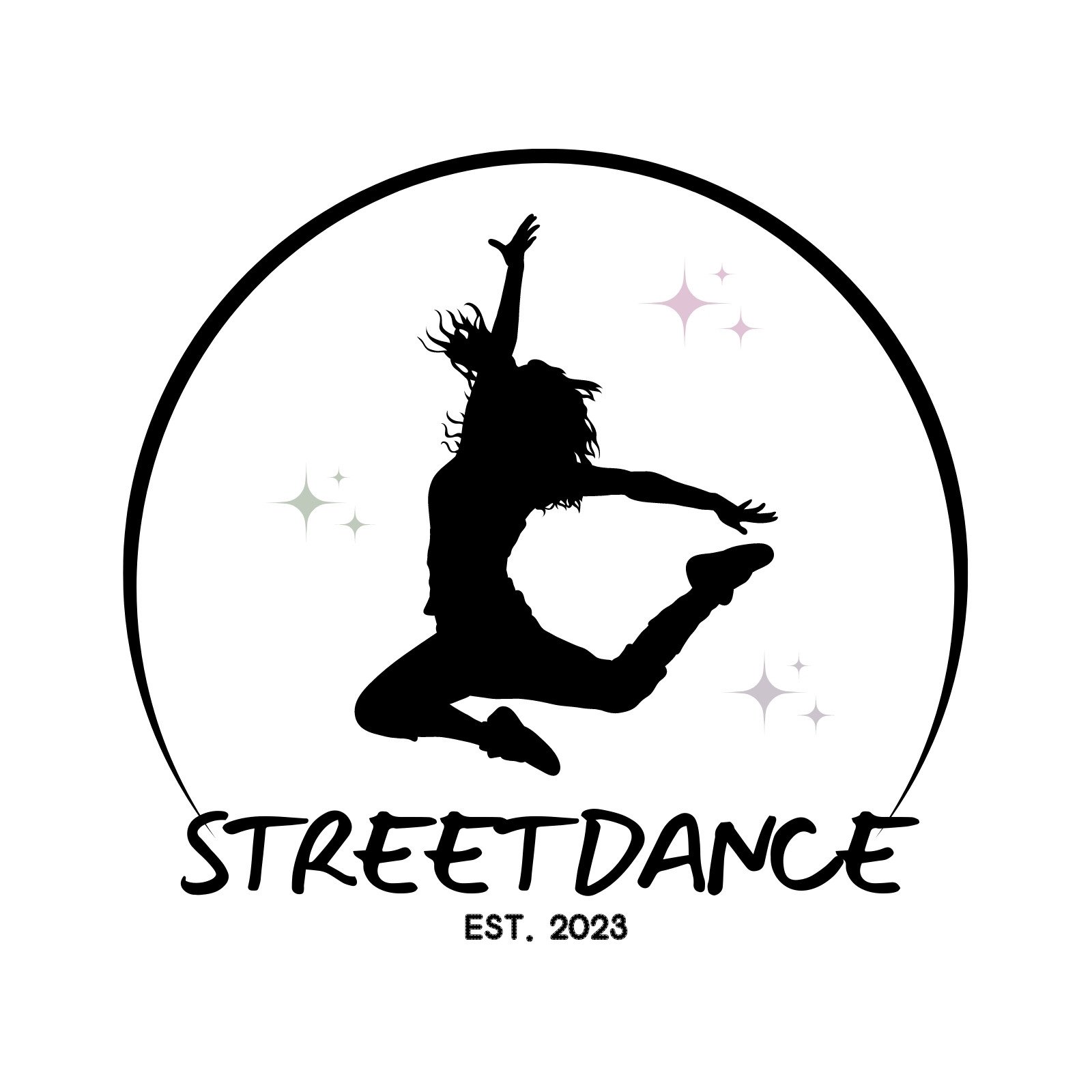 Hip hop dance logo school or studio sign Vector Image