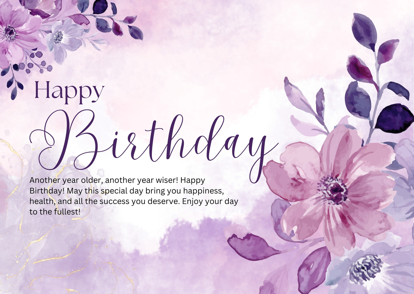 White and Lavender Mom Birthday Card - Templates by Canva