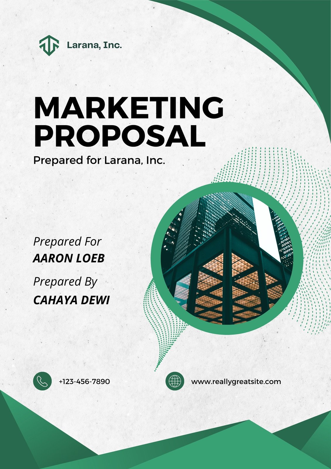 Green and White Geometric Marketing Proposal Cover Page