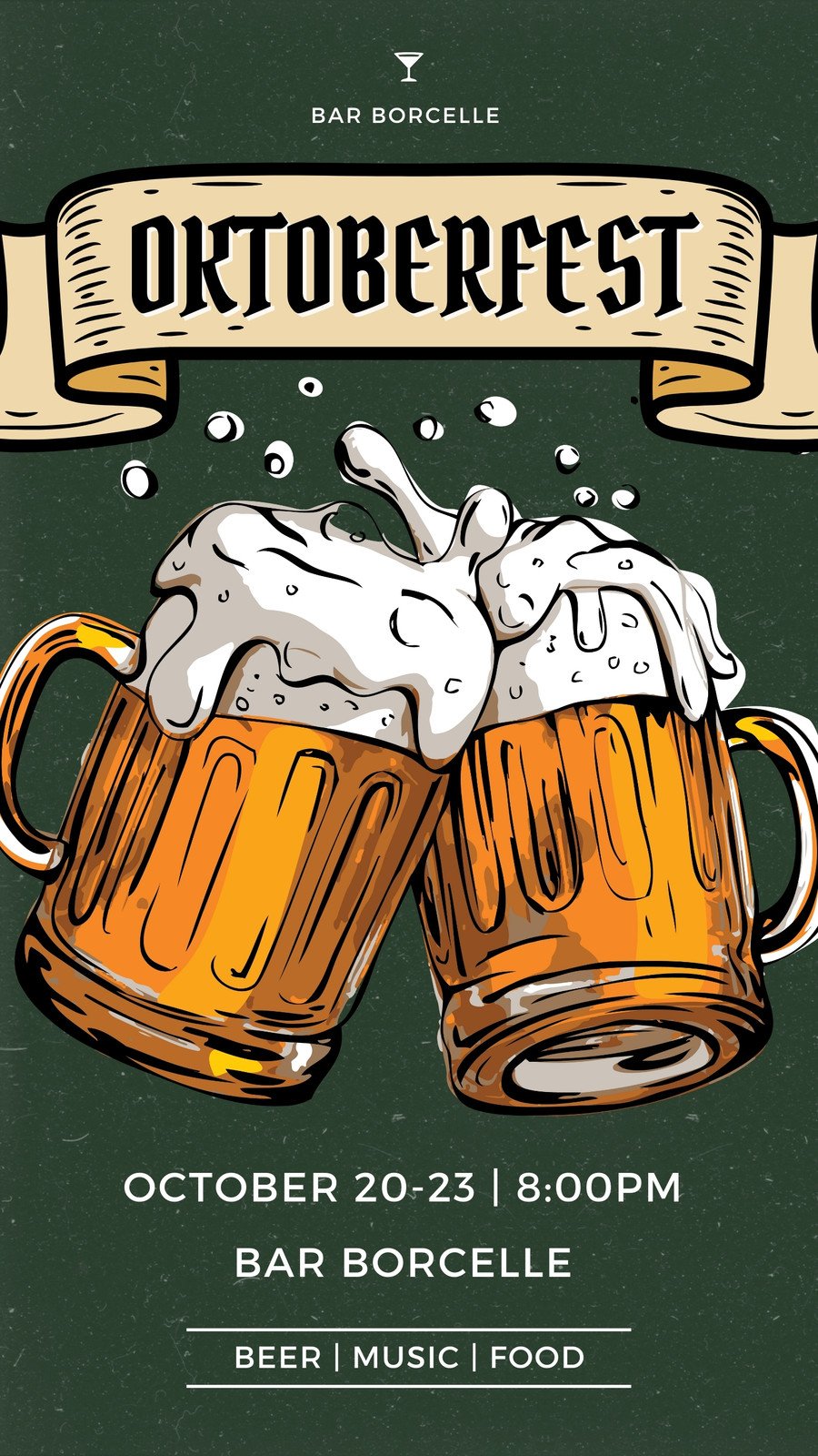 Oktoberfest Drinking Buddies Banner Vector Download