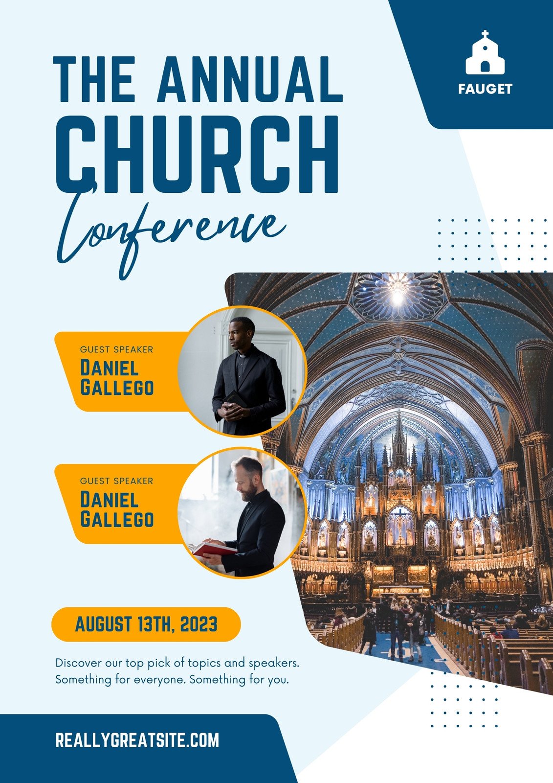 Blue and Orange Church Conference Poster