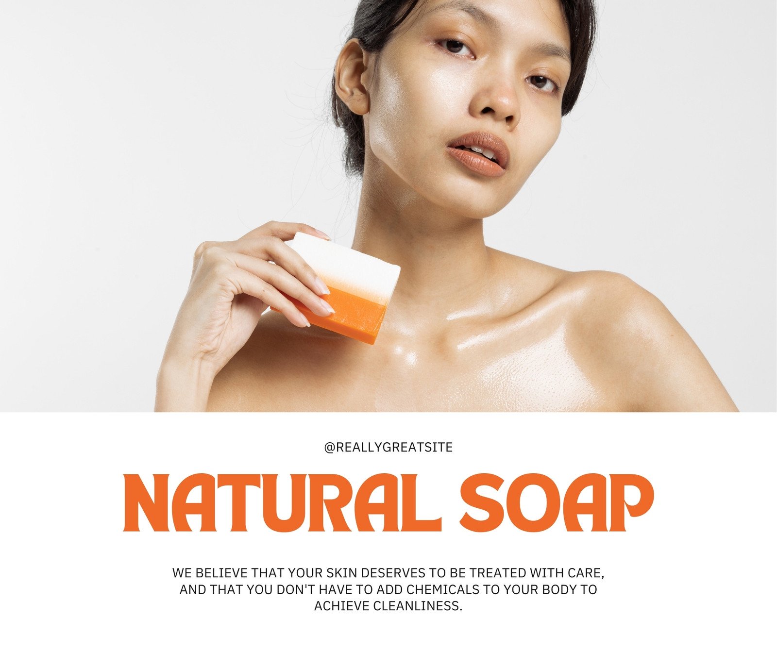 Orange Simple Photo Soap Skincare Facebook Post