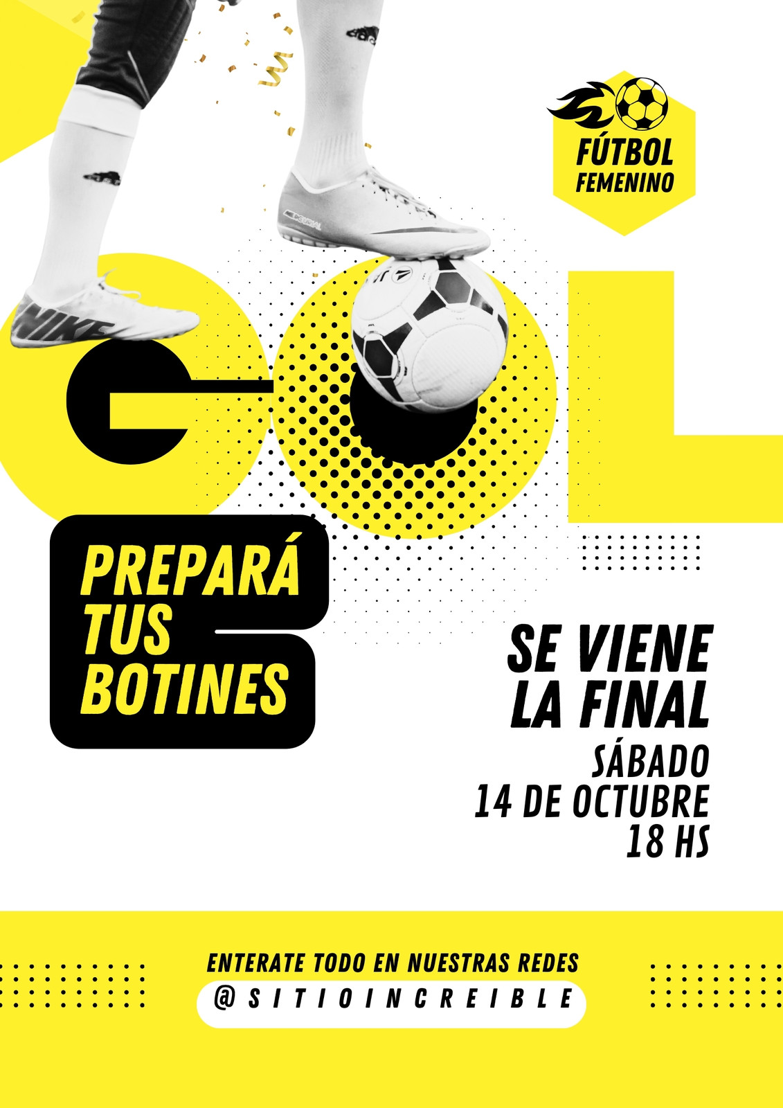 Cartel A3 para Imprimir Torneo Fútbol Femenino